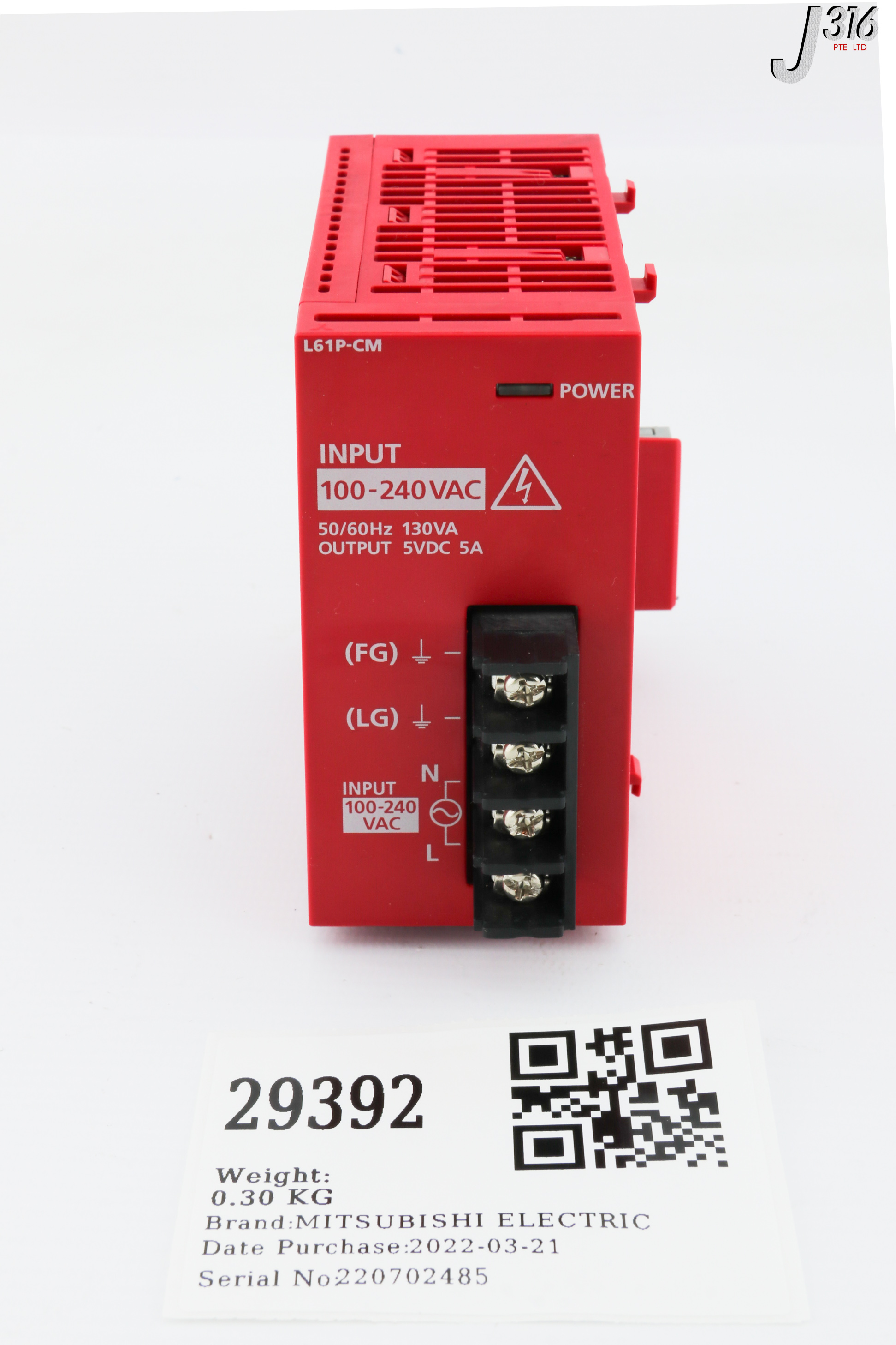 29392 MITSUBISHI ELECTRIC POWER SUPPLY UNIT MODULE, MELSEC L